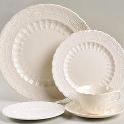 Vintage Spode China  “Jewel” 5 Piece China Plates/Cups/Platter Set White NWOT