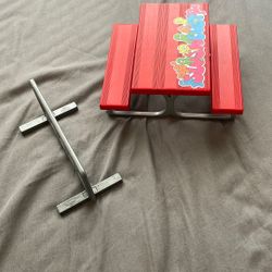 Tech Deck Red Picnic Table Metal 