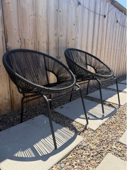 Black patio chairs