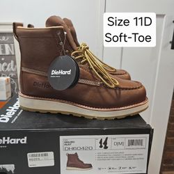 Diehard Soft Toe Work Boots Size 11d