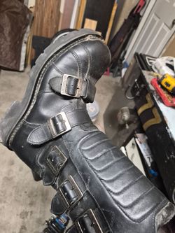 vintage Harley-Davidson "Terminator" collection multi-buckle leather motorcycle boots