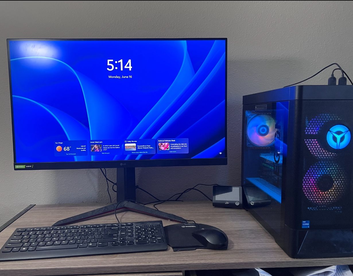 lenovo legion tower5i AND LG 32GN650-B Ultragear Gaming Monitor 32" QHD