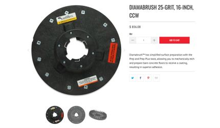 Diamabrush 25-Grit 16-Inch CCW Concrete Prep Tool