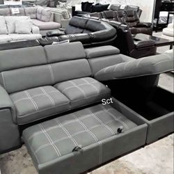‼️Diego Gray Sectional with Pull-out Bed ‼️
