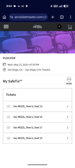 Puscifer 4 tickets