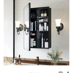 Brand New Black Recessed medicine Cabinet