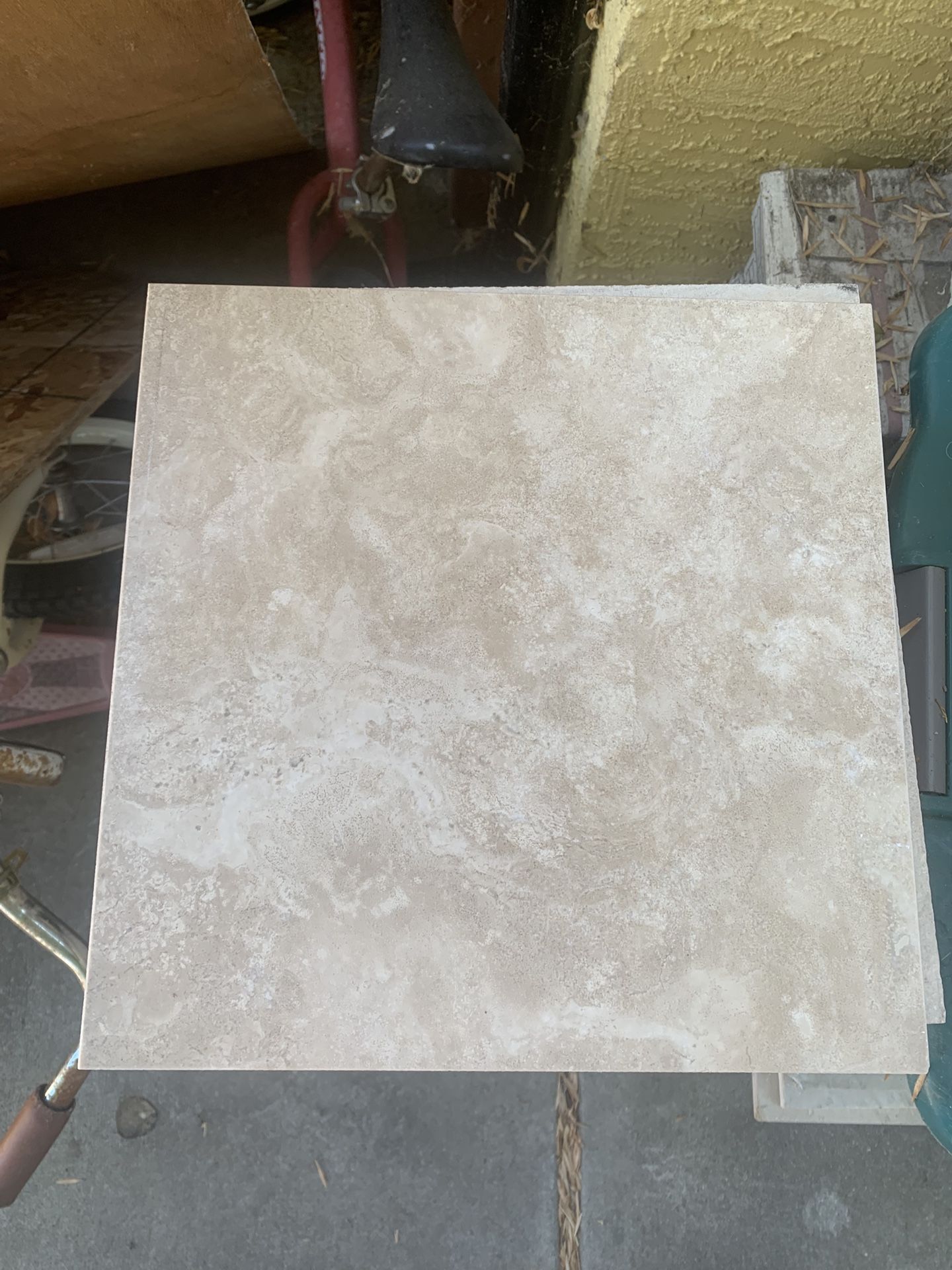 Travertine like tile. 12x 12.