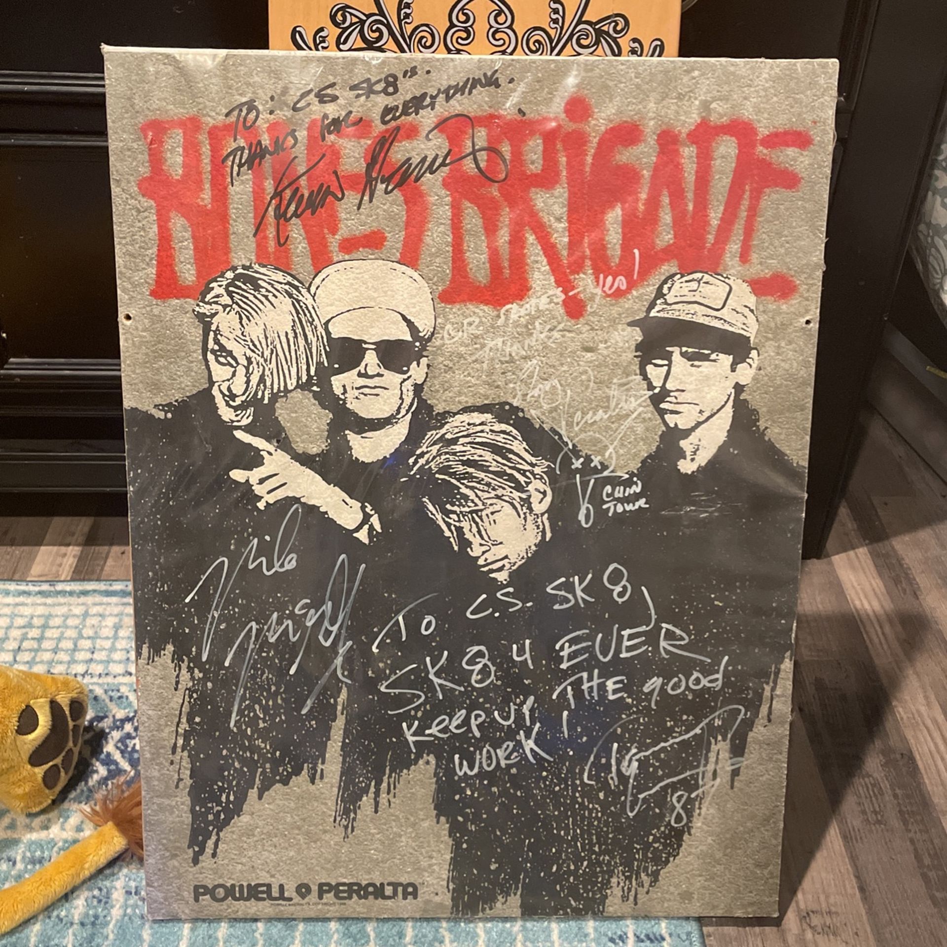 Powell Peralta signed Team Poster Skateboard Collectible