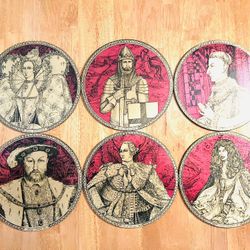 Victorian Cork-backed Plate Set Of 6