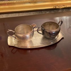 Silver Creamer And Sugar Bowl Set