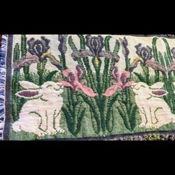 Park B Smith Vintage Easter Tapestry Placemat Set of (4) Bunnies Iris Spring
Fringed Edges New