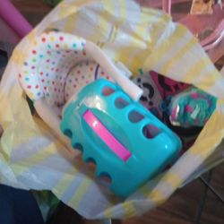 Free Girls Toys Some New Barbies, Dog House Boombox With Microphone, Doll Chair And More