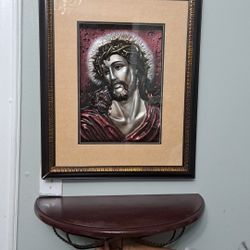 Bonito Cuadro De Jesus  Y Repisa 