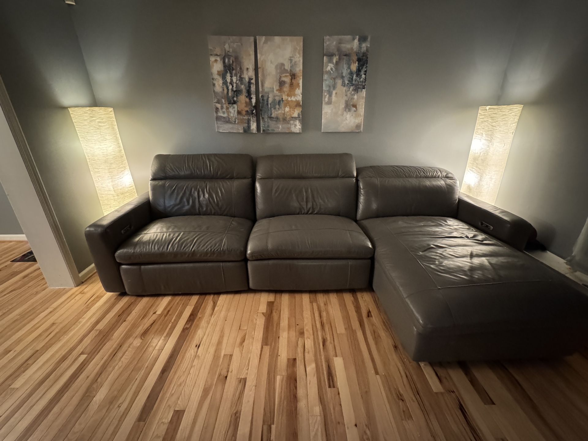 Genuine Reclining Leather Sofa