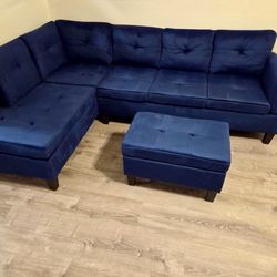 New!! Sectional Sofa With Storage Ottoman