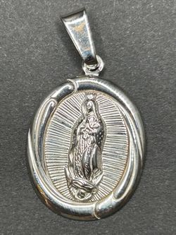 925 Sterling Silver Virgin Mary Pendant