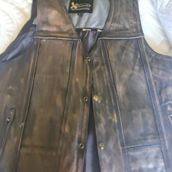 Men's Leather Vest L