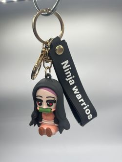 Anime Character Figure Keychain with Decorative Bells