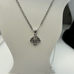 18” Sterling Silver Chain And Pendant 