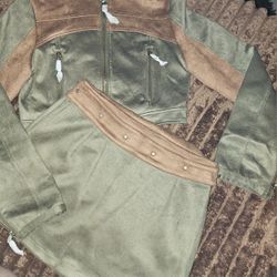 Faux Suede Skirt Set-Small