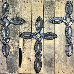 Handmade horseshoe crosses