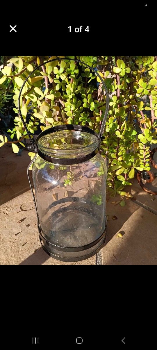 Glass Hanging Candle Holder OR Plant