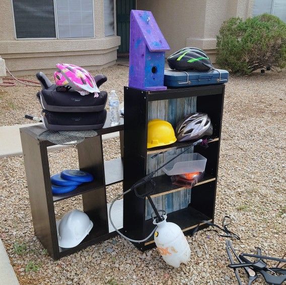 Free Items Bookshelves, Helmets