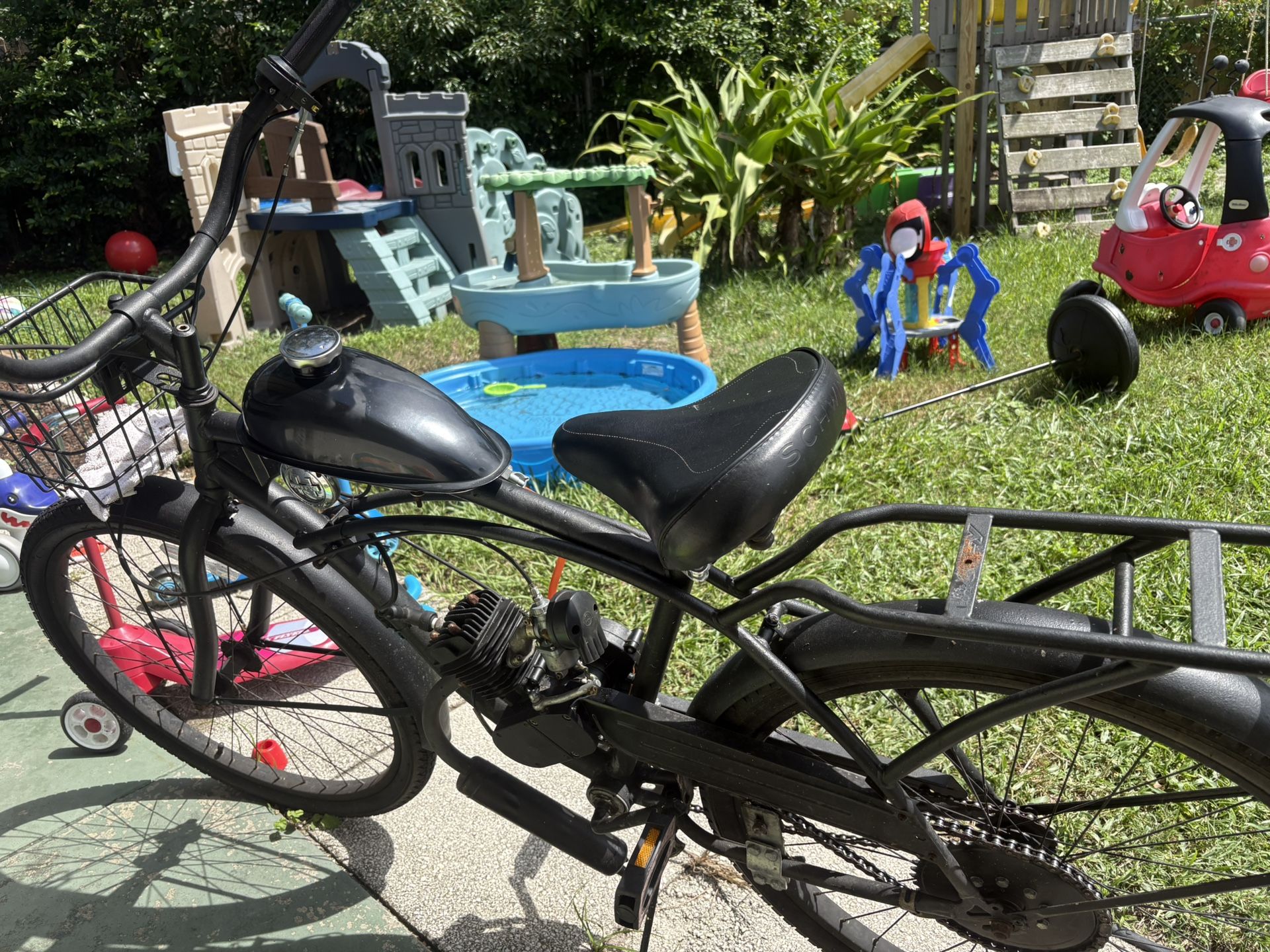 Bicycle With Motor Attached