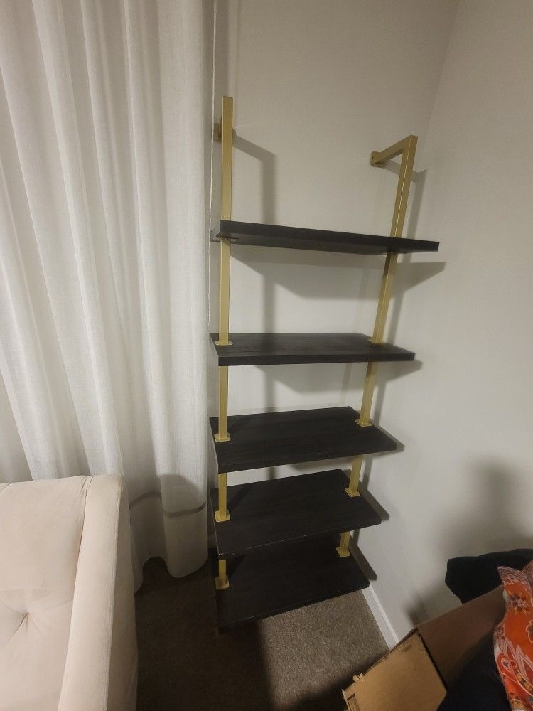 Black And Gold Wood Shelve