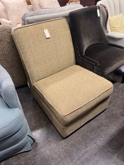 Green Armless Slipper Chair with Storage by Jason Furniture