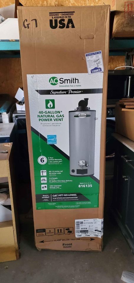 New 40 gal Gas Water Heater (includes installation)