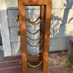 Floor/Countertop Wood/Rope Wine Rack