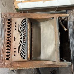 Antique Gas Steel Fireplace 