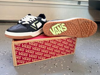 *NEW* Vans Upland Sneakers 13M Black/White/Lime