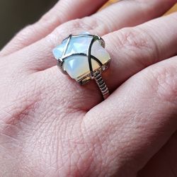 Moonstone Sterling Ring Size 10