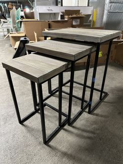 NEW / 3 set of Wood Side Table