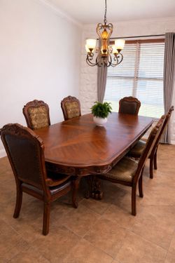 Solid Wood Dining Table Set with Chairs