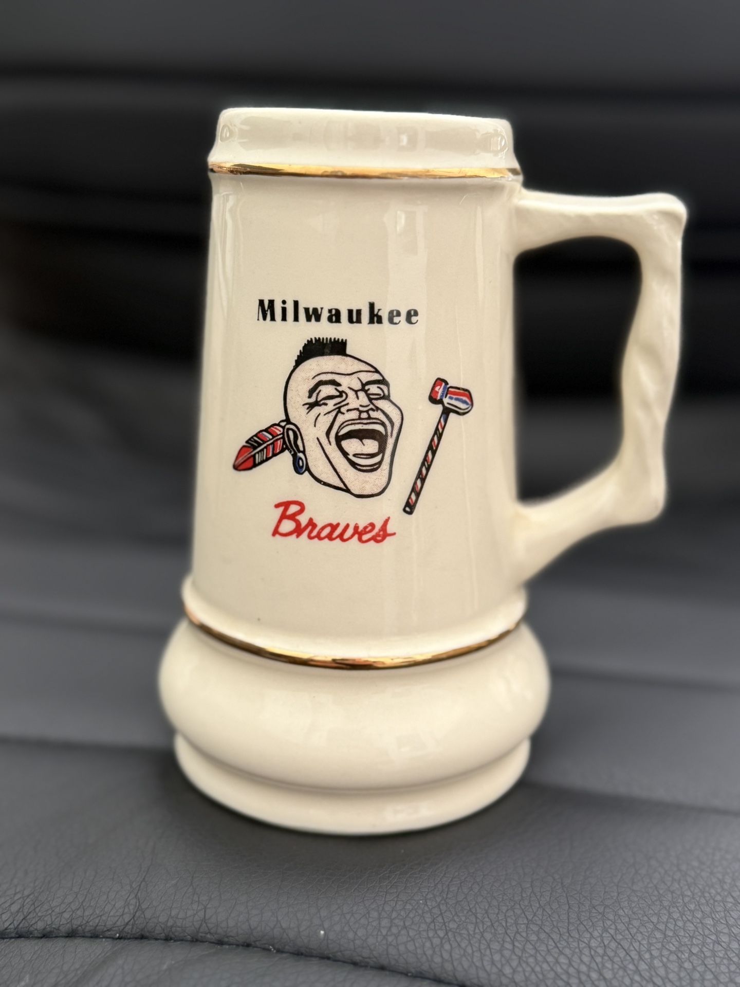 Rare 1957 Milwaukee Braves World Baseball Champions Mini Ceramic Stein