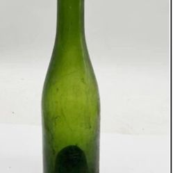 ANTIQUE DARK GREEN ALE BEER DEEP BOTTOM GLASS EMPTY BOTTLE DRINK