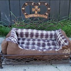 Metal Decorative plush Dog bed