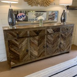 Chevron Pattern Sideboard