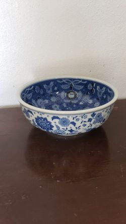 Blue And White Floral Bowl