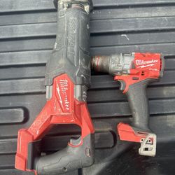 Milwaukee Fuel Sawzall And Hammer Drill