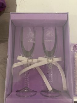 Wedding glasses and garter