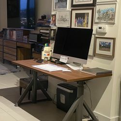 IKEA IDASEN Sit Stand Desk Brown And Grey