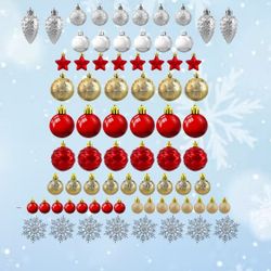 Christmas Ornament Set, 75 Piece 