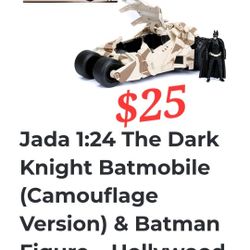1:24 The Dark Knight Batmobile (Camouflage Version) & Batman Figure Hollywood - Rides