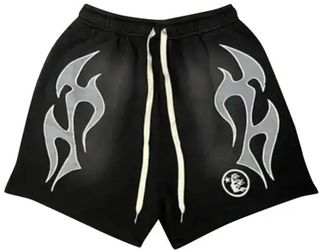 Hellstar Flame Graphic Shorts – Black/White – Size Large