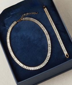 Elegant Sparkling Necklace and Bracelet Set
