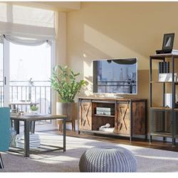 TV Stand with Adjustable Storage Shelve